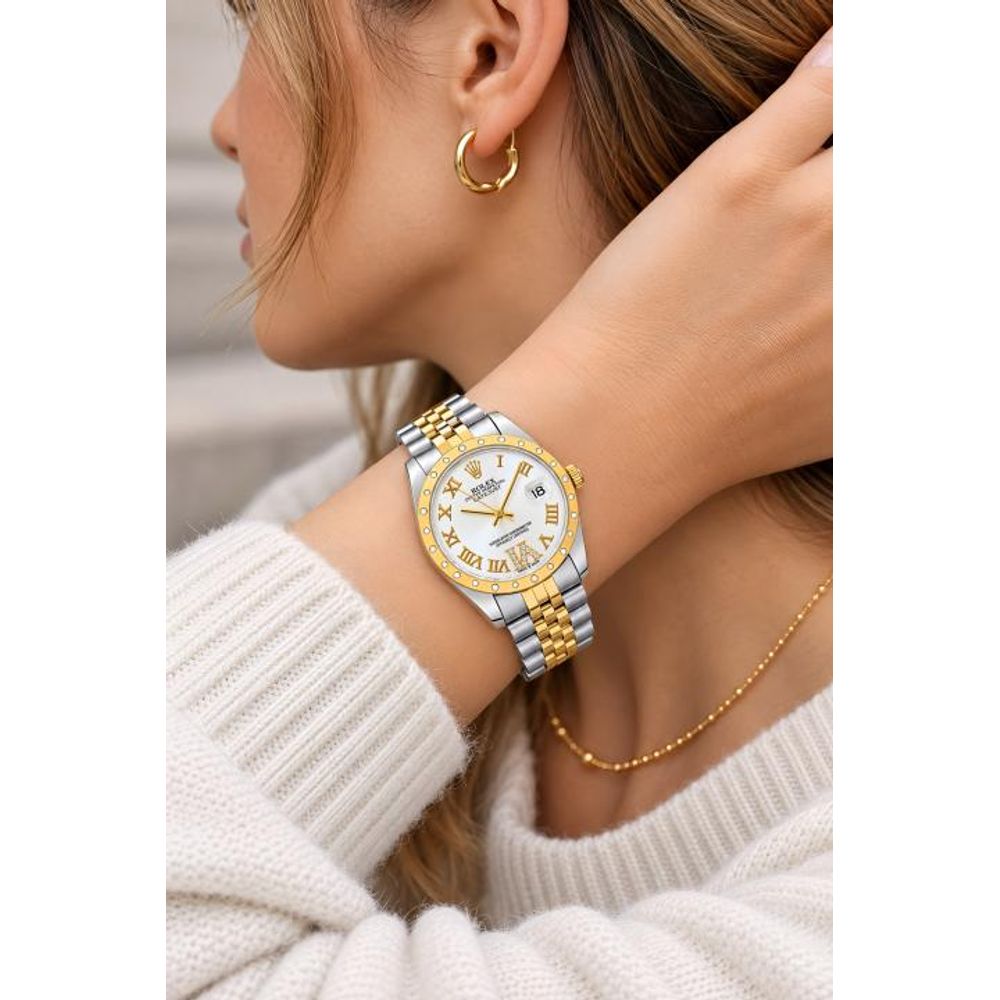 Rollex Datejust 31 2Ton White Roman