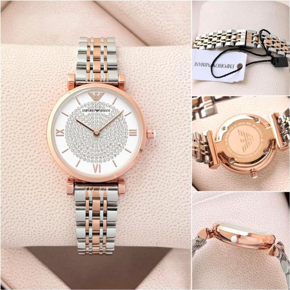 Emporio Armaann_i Classic  2 ton Copper white dimond Ring