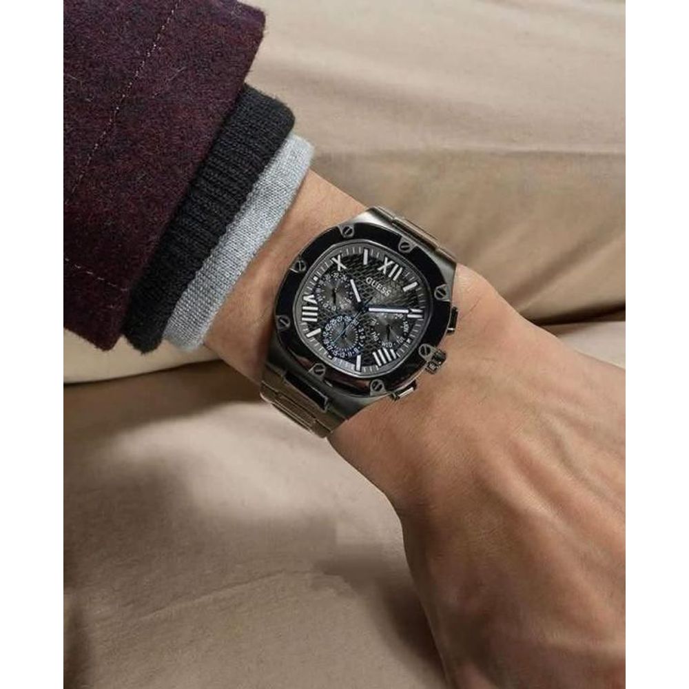 GUES_S HEADLINE Men Gunmetal  Square
