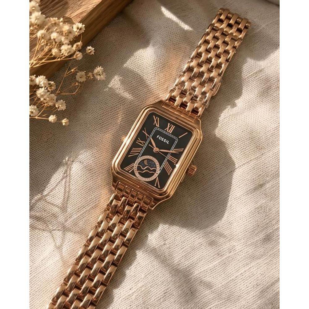 Fossii_l Raquel Sun Moon Rose-Gold Black