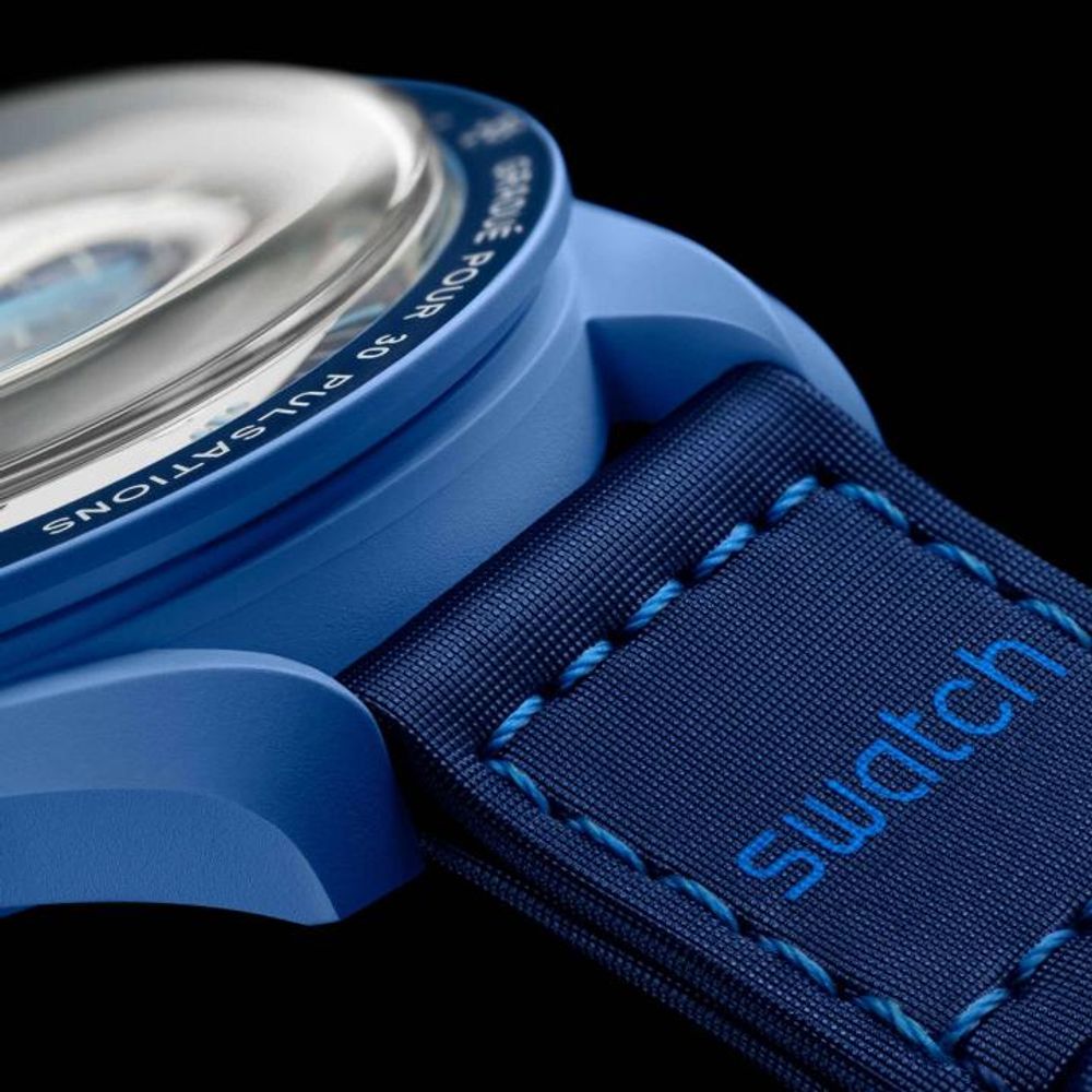 OMEGHA SWACH MOON CHRONOGRAPH BLUE AT317