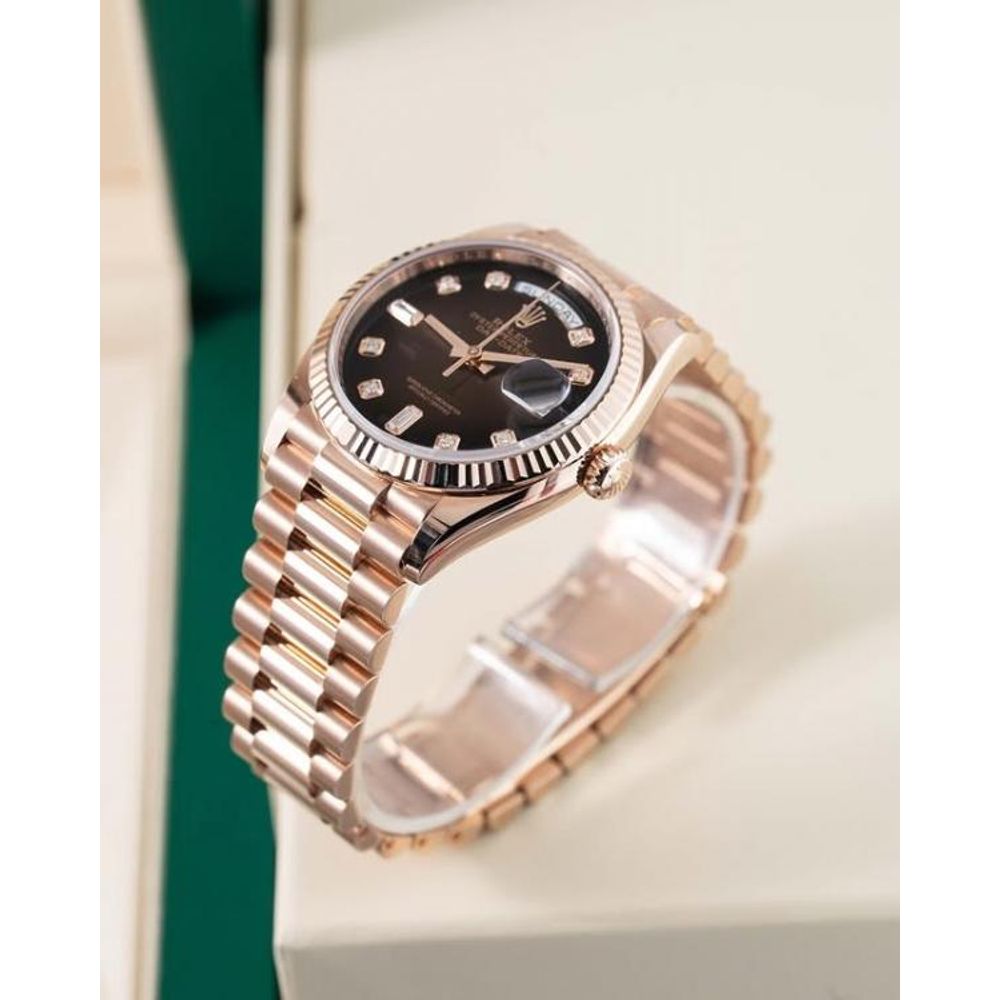 Rolee_x Oyster Perpetual Day Date Diamond Cooper Brown 40 Battery