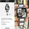 Raado True Square Automatic Open Heart Diamonds Limited Edition black white
