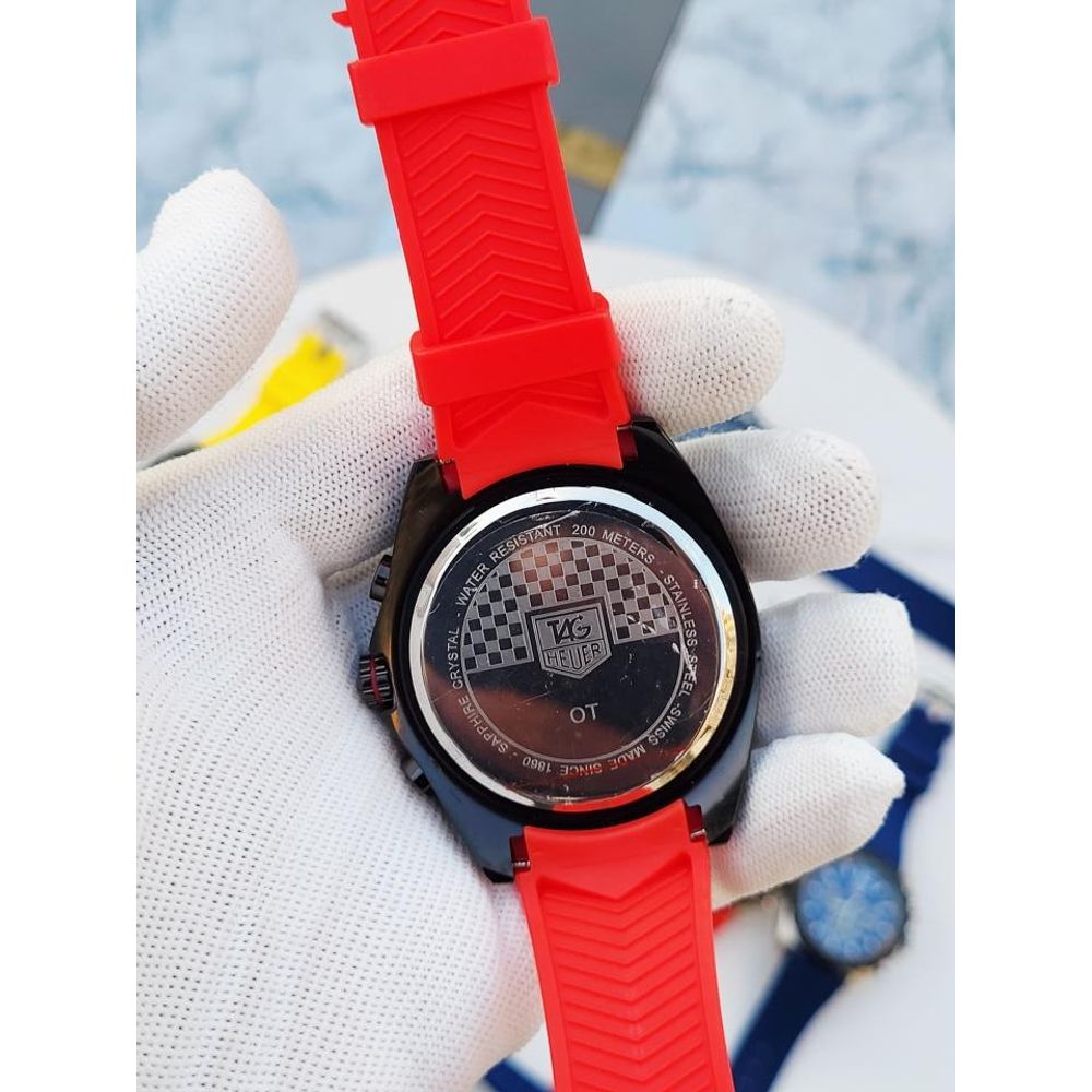 SALEAT Tag Huer FORMULA 1 CHRONOGRPH BLACK RED SILICON BELT AT362