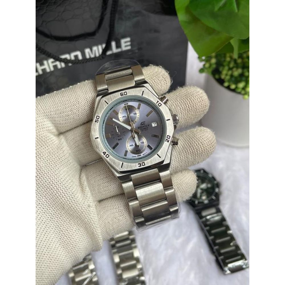 Casio Edifice 640D Silver Ice Blue Dial AT443
