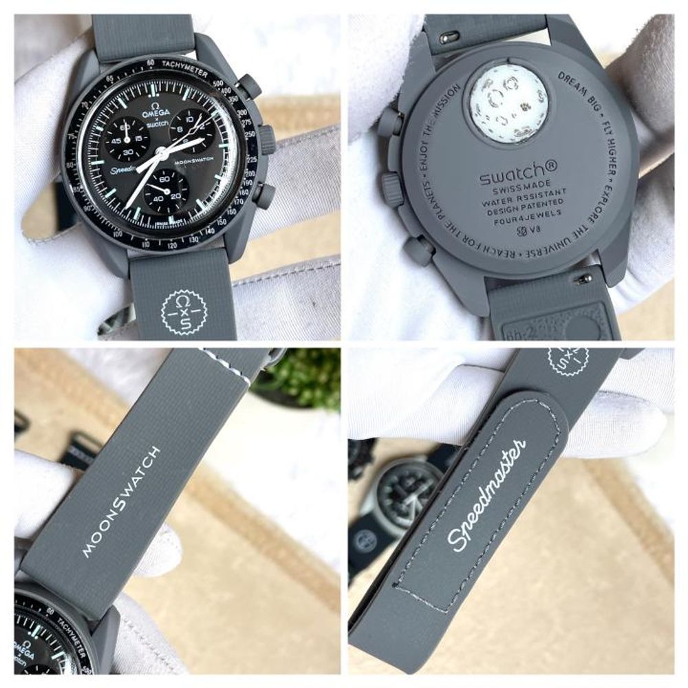 Omegha Swach Chronograph Full Grey AT481