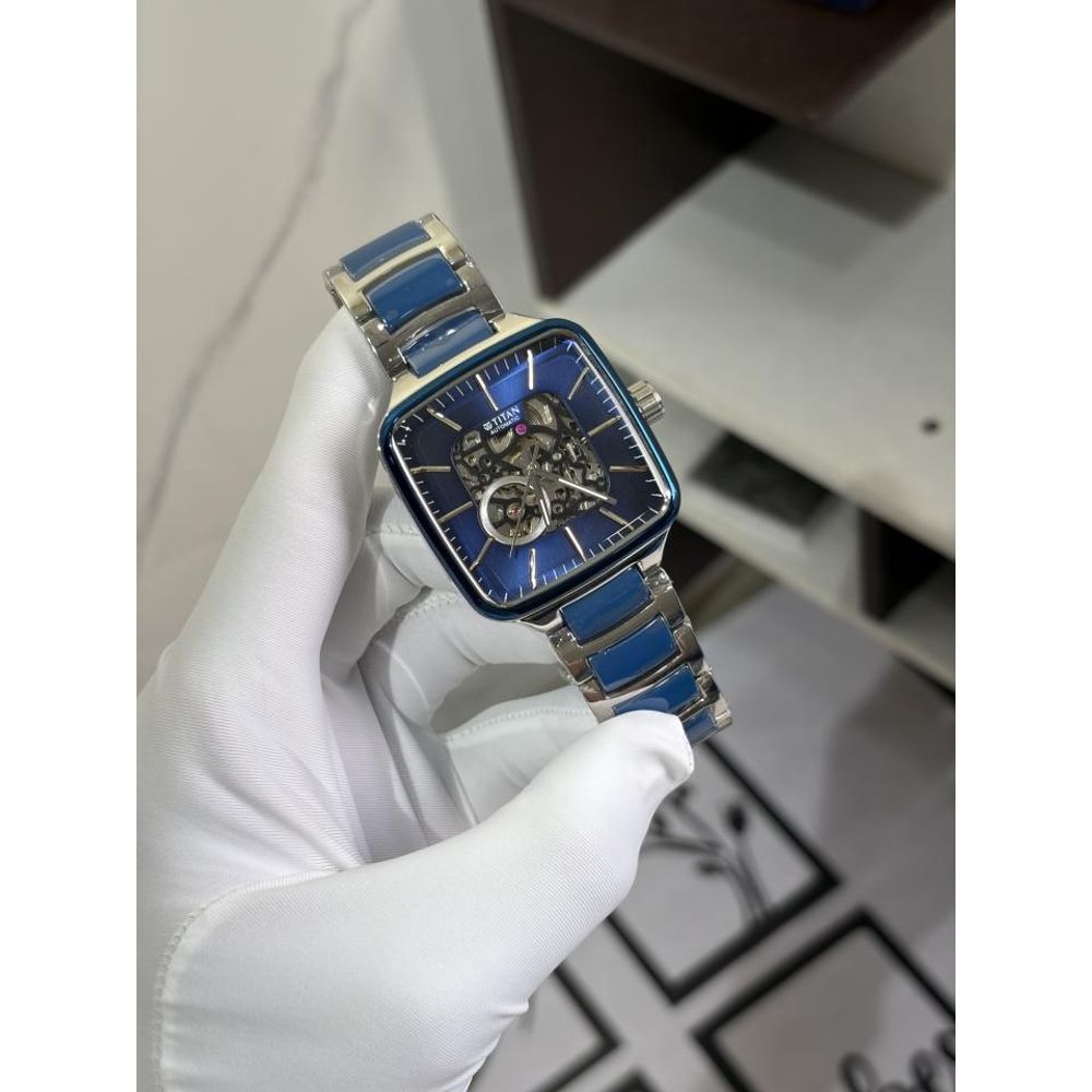 TITA AN CERAMIC FUSION SKELETON AUTOMATIC RICH BLUE MENS HVY 1167