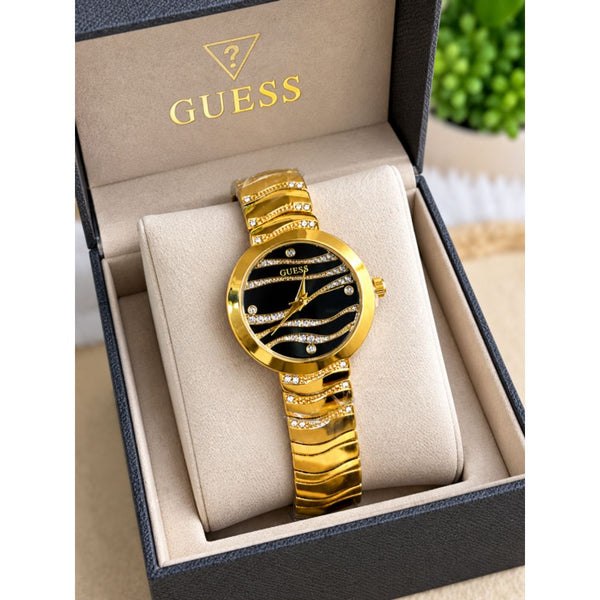 Guess Women Gold Black Dial AT518