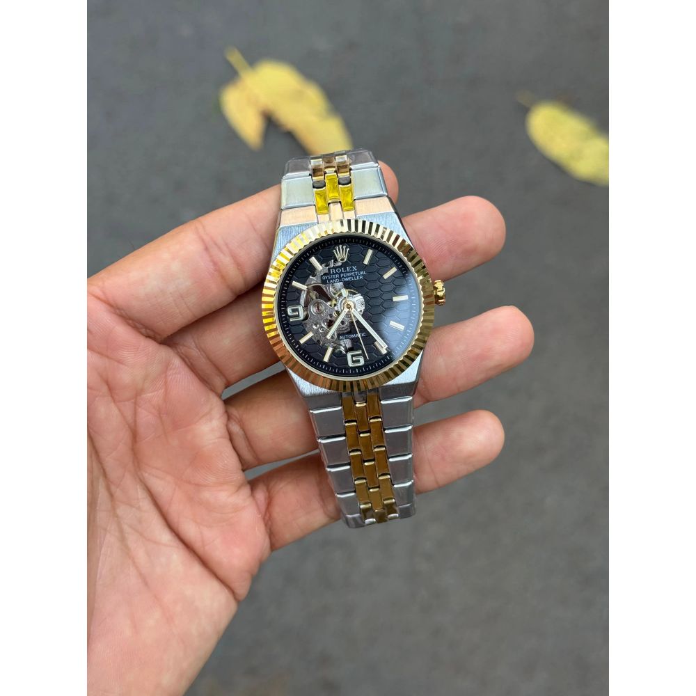 Role_x LAND DWELLER Oyster Perpetual Automatic Two Tone Black Dial