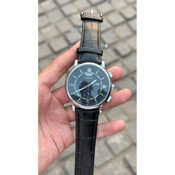 Cartiar sun moon date all working premium leather belt watch