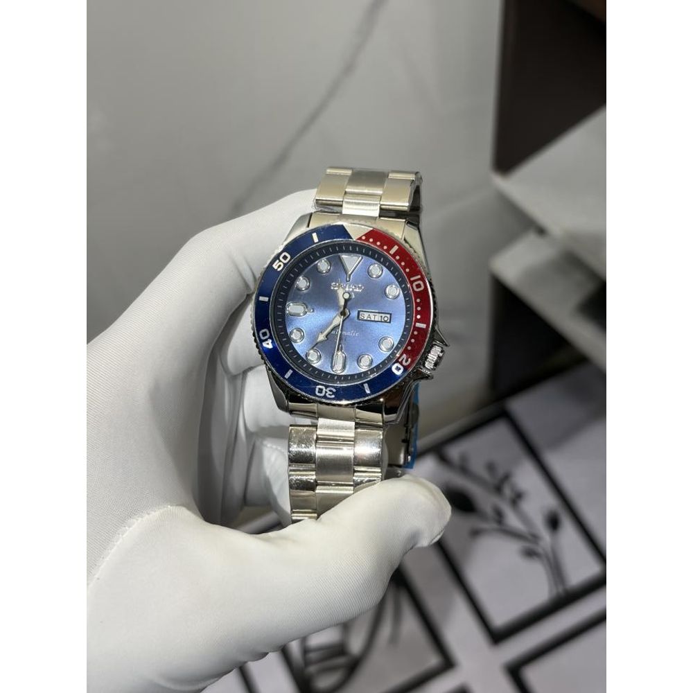 SEIKO GMT DAY DATE PEPSI SWISS MOVEMENT LIKE AUTO OPEN BACK 1162