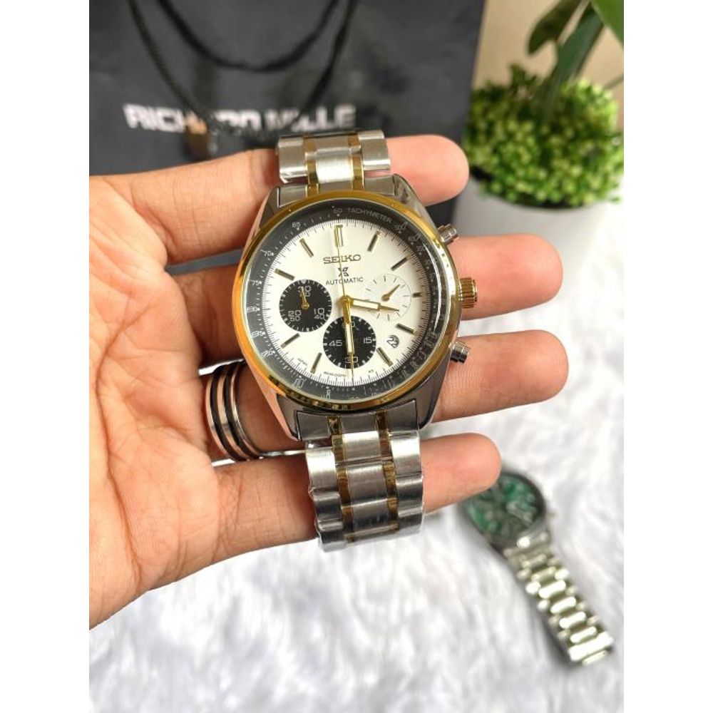 SEIKO PROSPEX CHRONOGHRAPH TWO TONE WHITE DIAL AT461