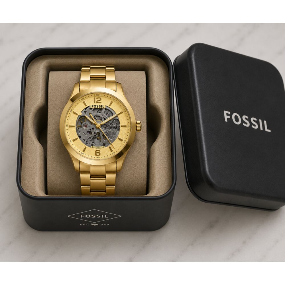 FOSSIIL SKELETON AUTOMATIC HEAVY QUALITY GOLD GOLD 782