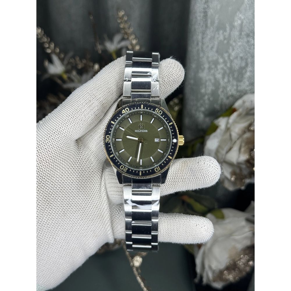 Tommy Hilfige r Silver Green Premium Watch