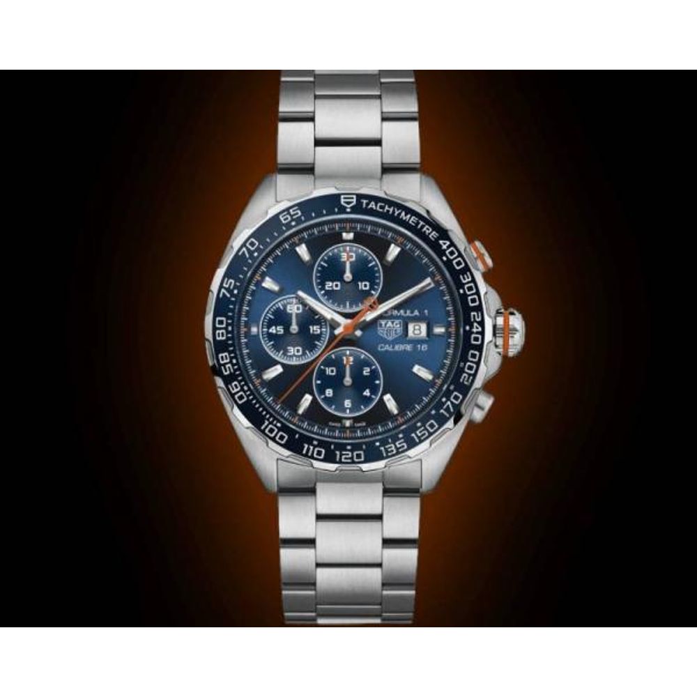 TAG Heuuer Formula 1 Bettry Chronograph silver blue