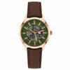 Tommy Hillfiger Automatic Open Heart Brown Belt Green Dial