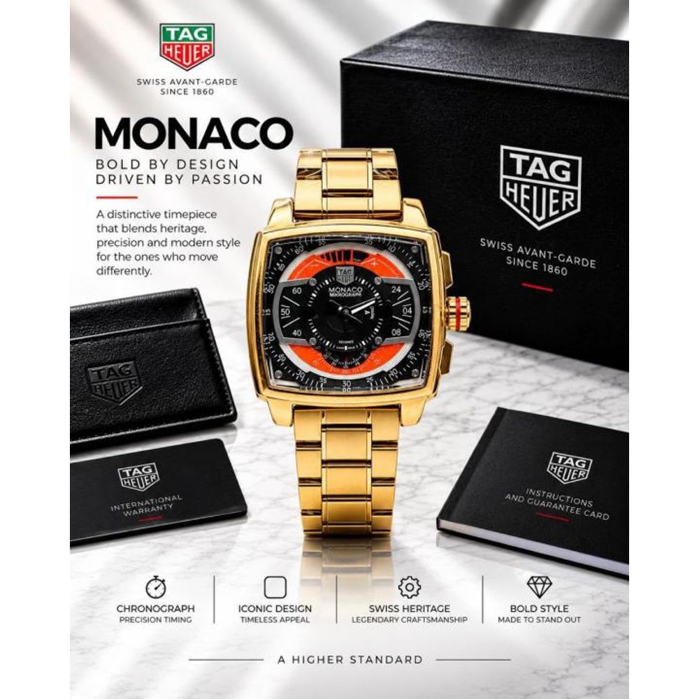 tag huer  Monaco  Mikrograph quartz movement (steel mettal)