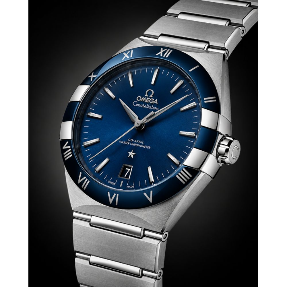 Omegha Constellation 41 mm Meteorite Watch silver Blue plan