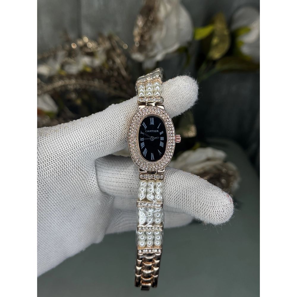 Cartie r Pearls Rose Gold Black Premium Watch
