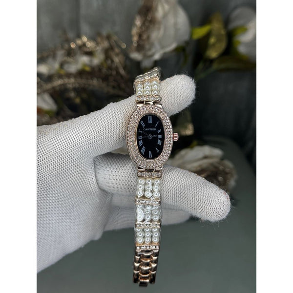 Cartie r Pearls Rose Gold Black Premium Watch