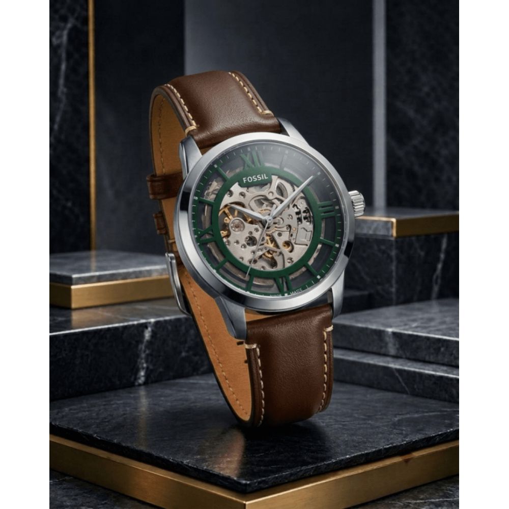 Fosil Townsman brown silver green Automatic