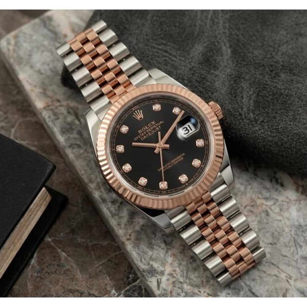 Rolee_x Oyster Perpetual Date Just 2Ton-Copper-Black Diamond