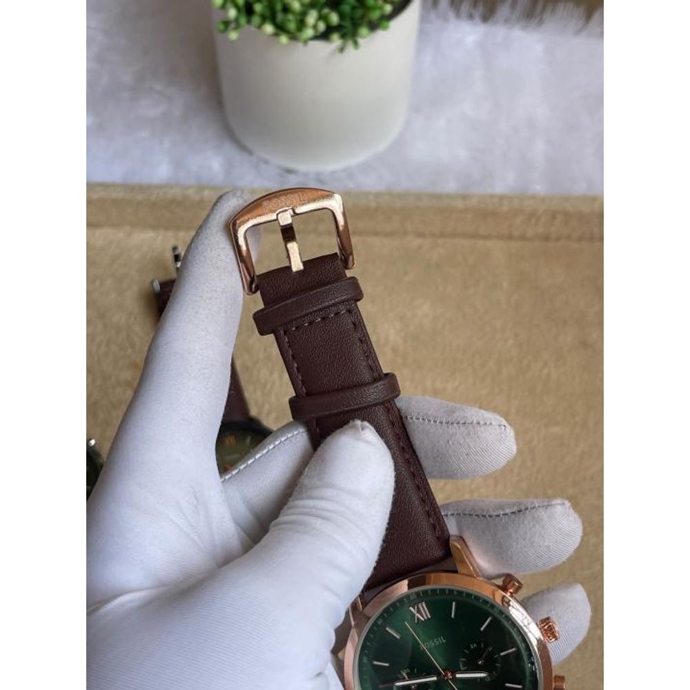 Fosil Neutra Chrono Brown Green Dial AT403