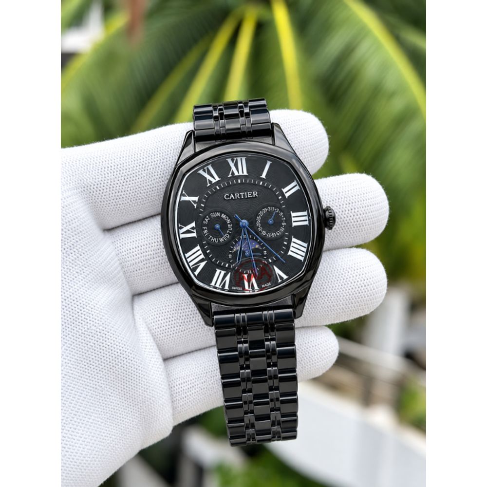 Cartiar Sun Moon Metal Full Black Dial AT429