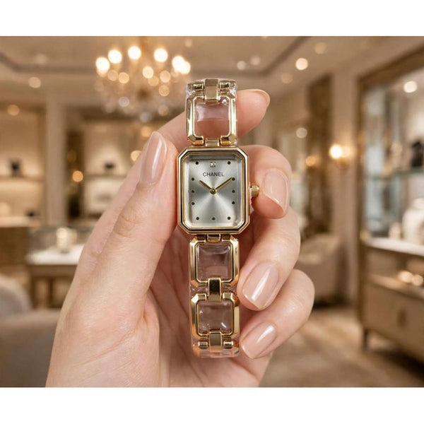 CHENNEL ICONIC GOLD-GREY WATCH FOR HER 1086