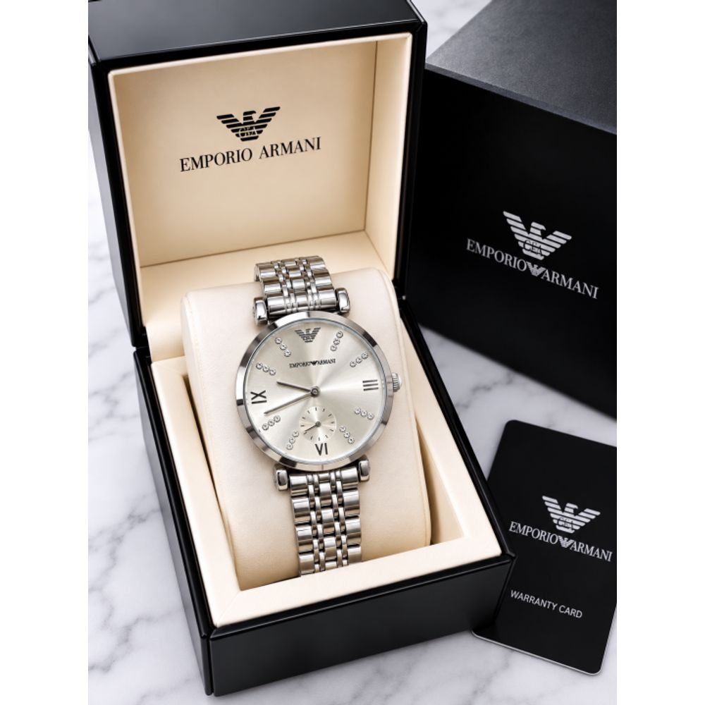 EMPORIO ArrWa%! WOMEN SILVER WHITE  AT347