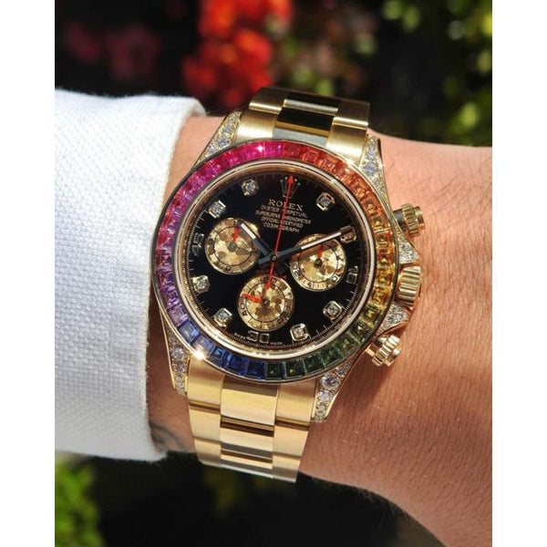 Rolee_x Oyster Perpetual Rainbow Gold