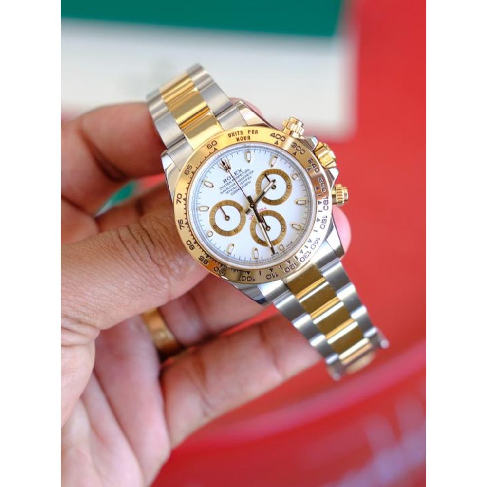 Rolee_x Oyster Perpetual Daytona Chosmograph 2Ton-Gold-White