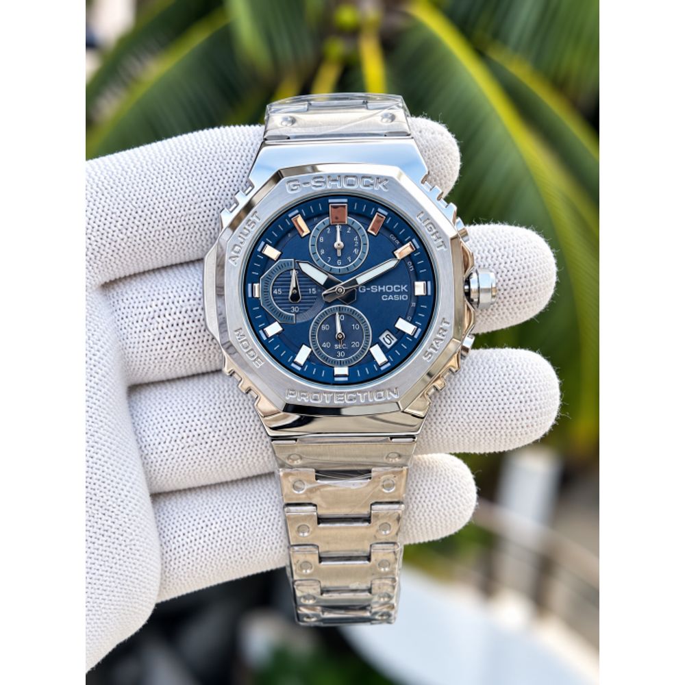 Casio G-Shock 2100 Chronograph A Silver Blue Dial AT442