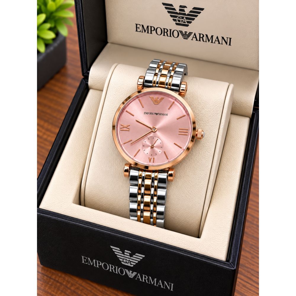 EMPHORIO ARRWA%! WOMEN TWO TONE PINK DIAL AT347