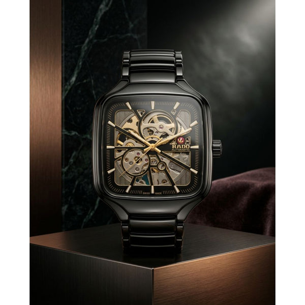 Raado True Square Automatic Open Heart Black