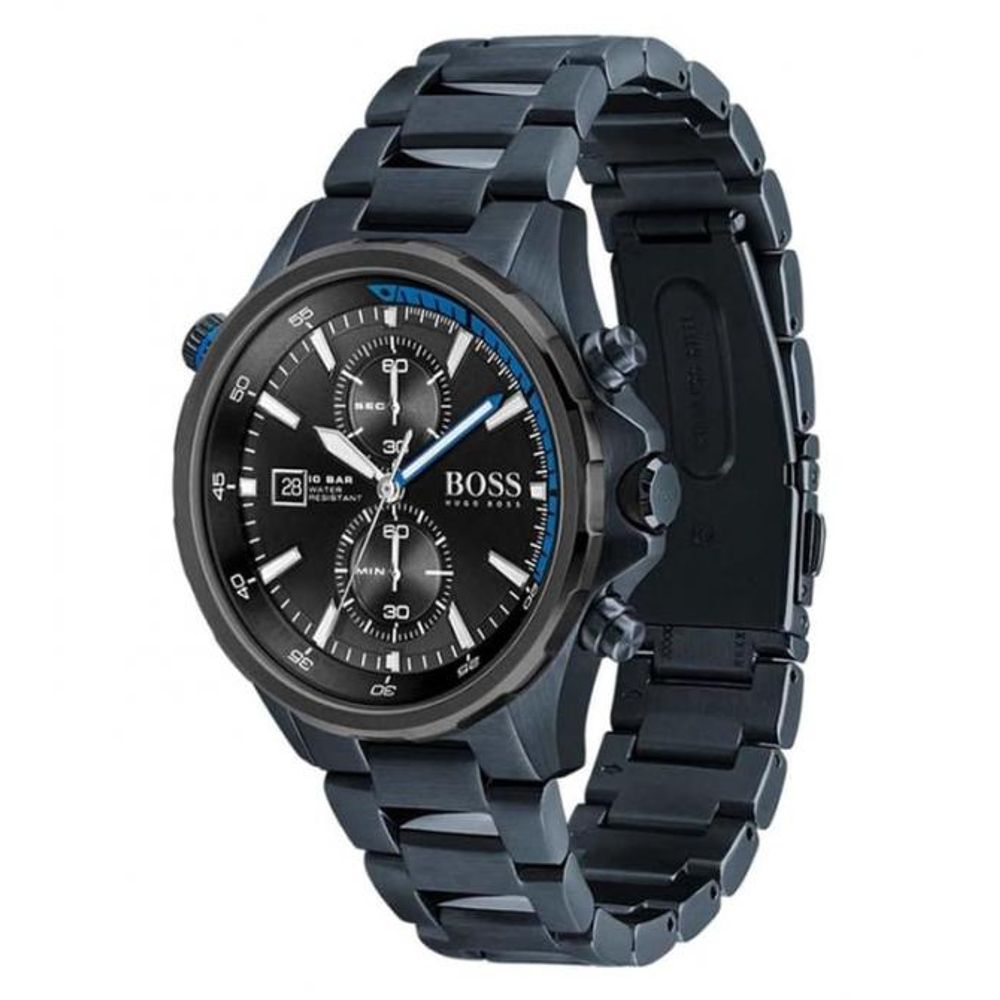 Hugo Bos globetrotter chronograph blue steel strap hvy 11 (4)