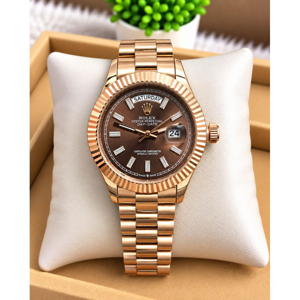 Rollex Day Date Copper Diamond Sweep Movement AT299