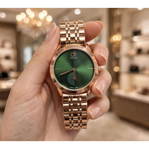 CALVIN KLINE CHRONOGRAPH ROSE-GREEN WATCH FOR HER 1097