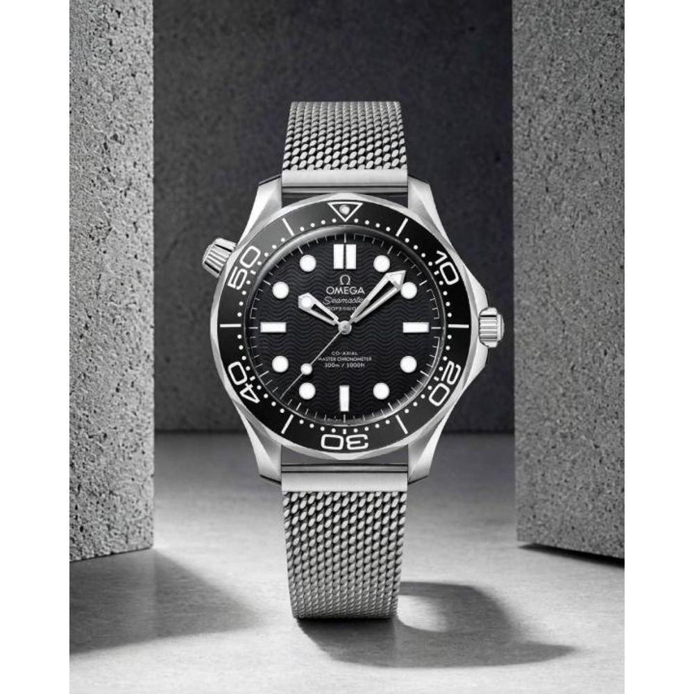 Omegg_a Seamaster Diver 300 Automatic silver Black white niddle