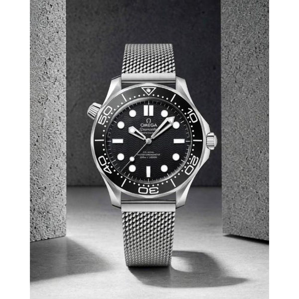 Omegg_a Seamaster Diver 300 Automatic silver Black white niddle