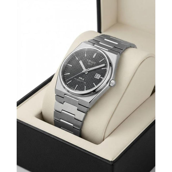 Tissoo_t 1853 PRX Textured Silver Black Dial