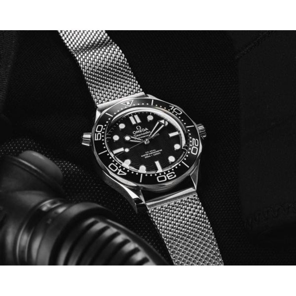 Omegg_a Seamaster Diver 300 Automatic silver Black white niddle