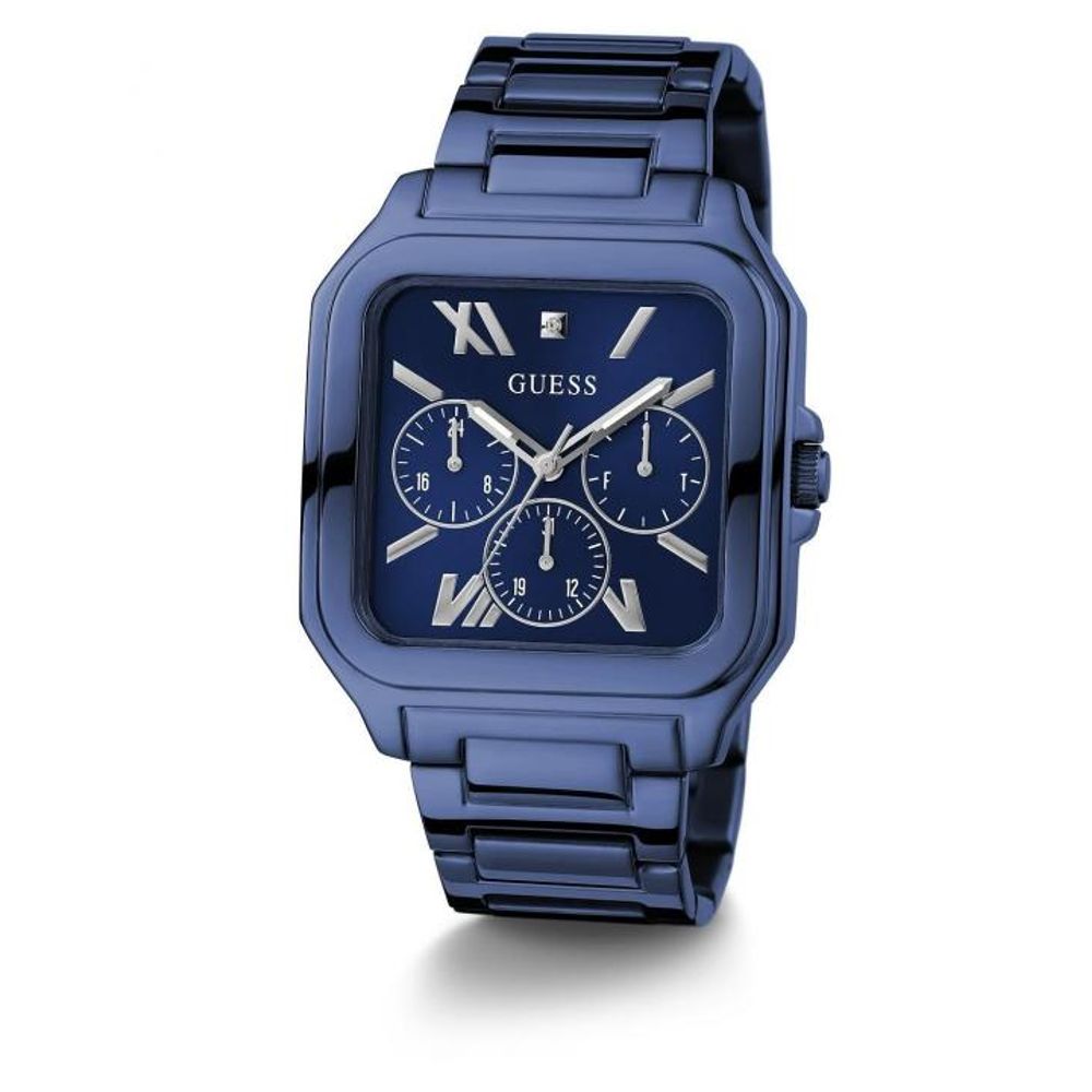 Gues_s Men Headline Square Gunmetal Analogue blue
