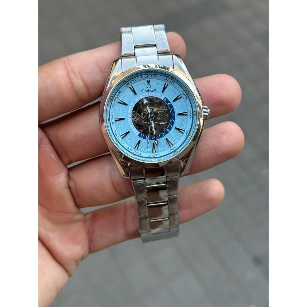 Omeg a Sea Master Aqua Terra World Timer Automatic Silver Tiffany Stainless Steel