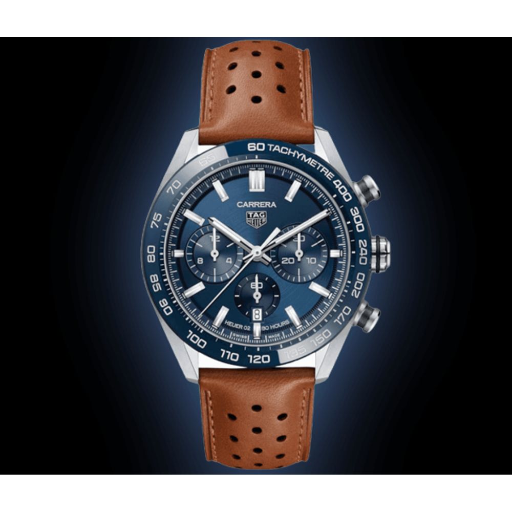 TAG Heuuer Carrera Chronograph brown and blue