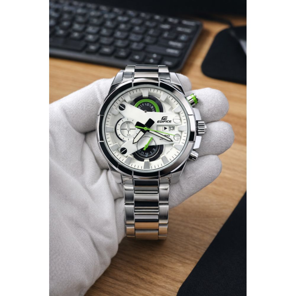 Casio Edifice 540 Silver White Dial AT339