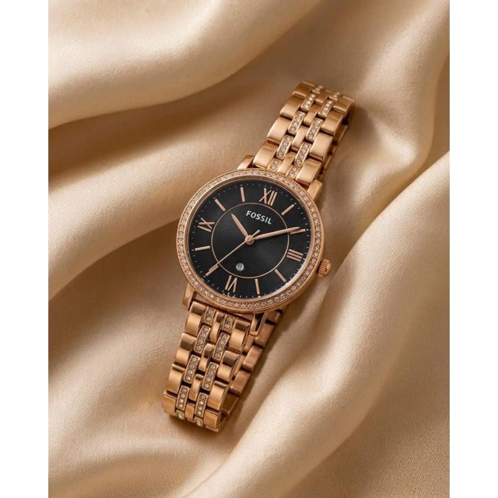 Fossii_l Jacqueline Rose Gold Black