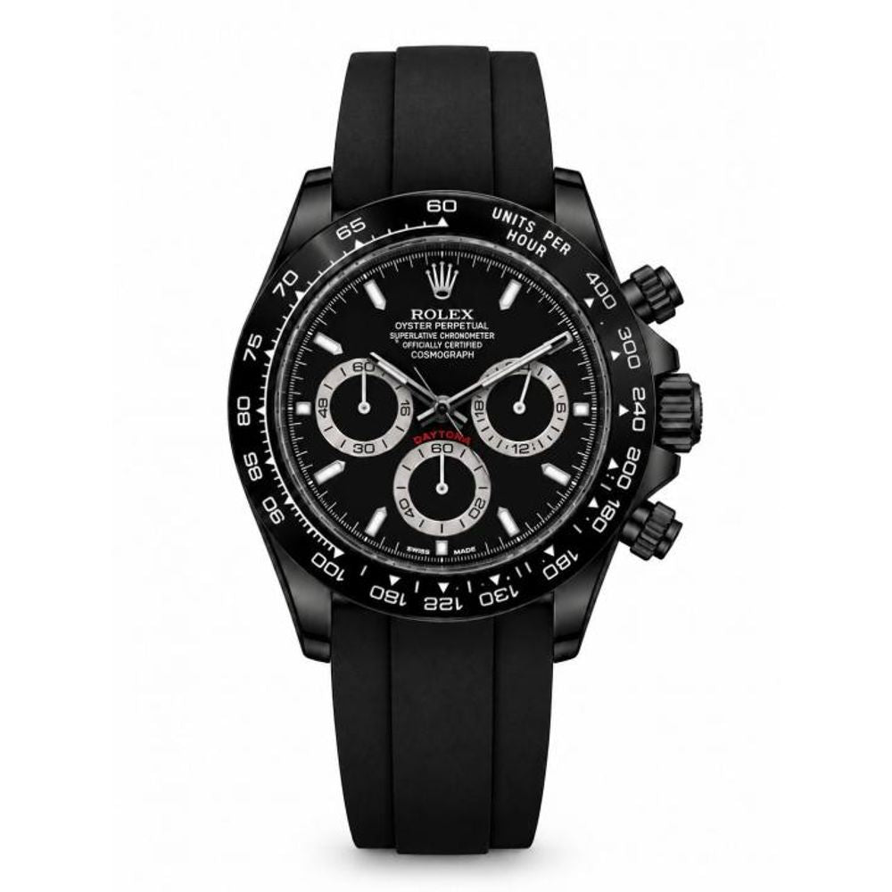 Roleex Daytona Rubber Black Heavy Quality