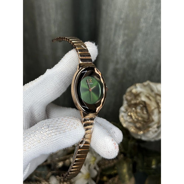 Calvin Klei n Oval Copper Green Premium Watch