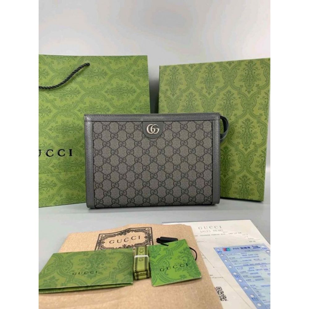 GUUCCI MENS TOILETRY MESSENGER POUCH WITH OGBOX DUSTCOVER CARD